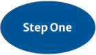 Step One in white letters on blue oval background