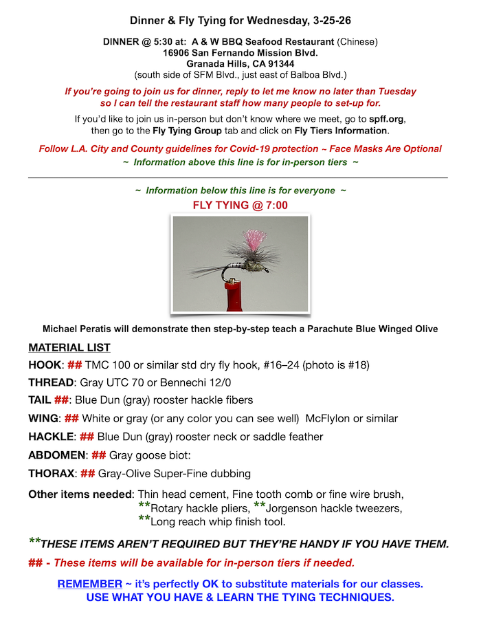 Parachute Blue Winged Olive - 3-25-26