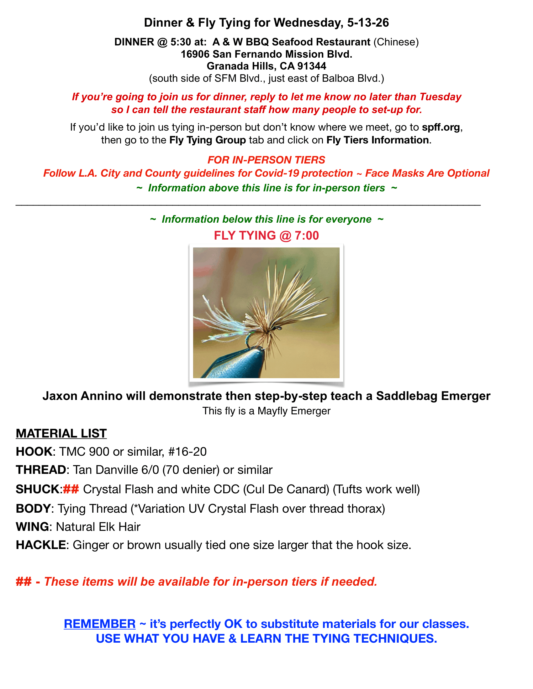 Saddlebag Emerger - 5-13-26