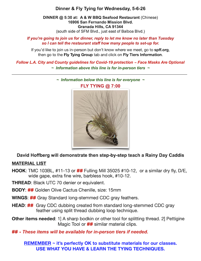 Rainy Day Caddis - 5-6-26