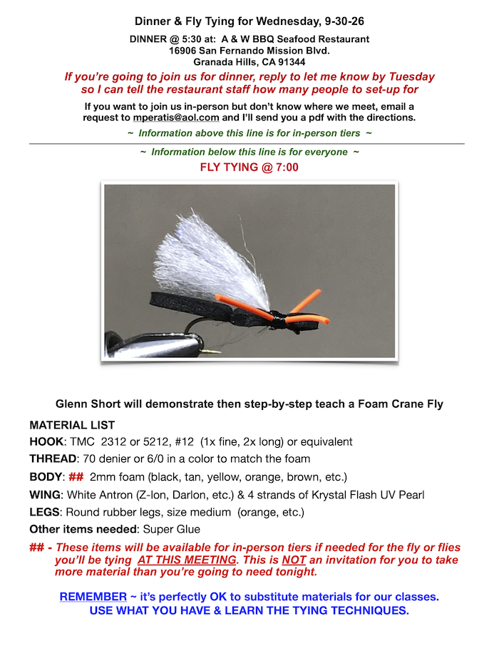 Foam Crane Fly - 09-30-26