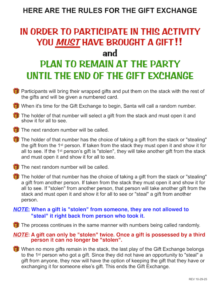 Rules 2025 Holiday Gift