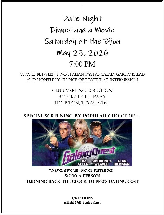 May 23, 2026 Dinner and Date Night