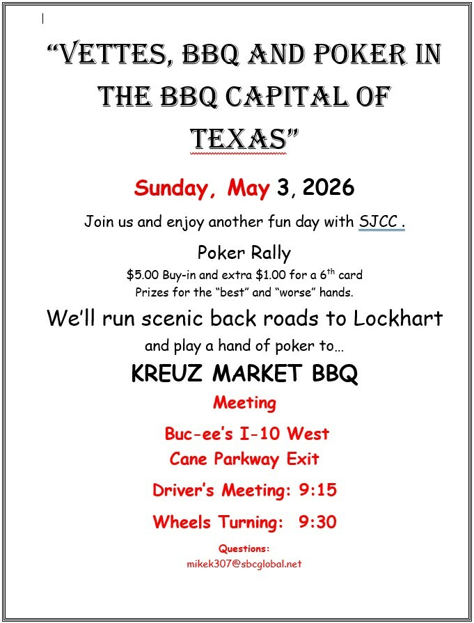 Spring 2026 BBQ/Poker Run