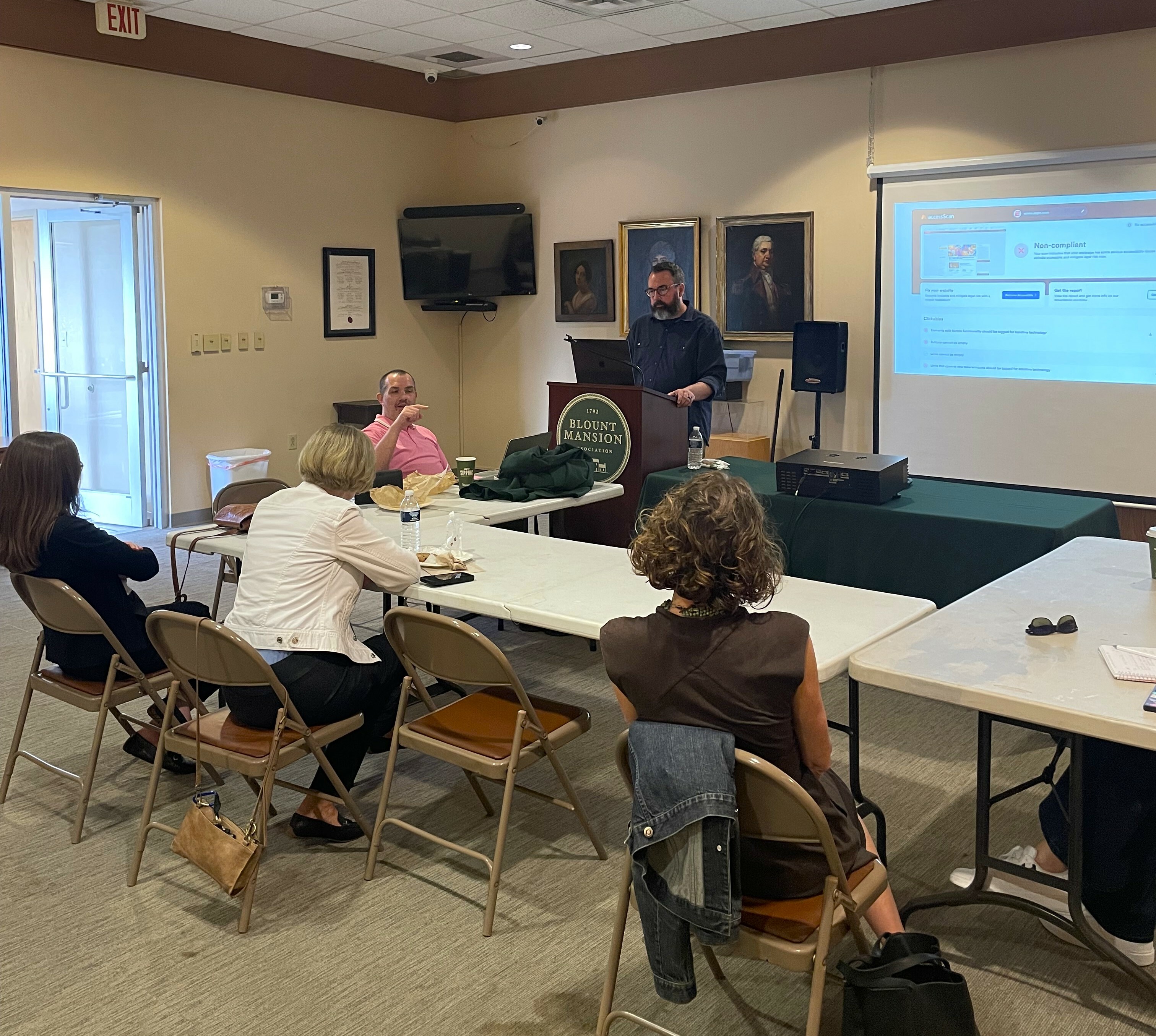 Dustin Thomas presenting "Design for All: Accessibility in Graphic Design"