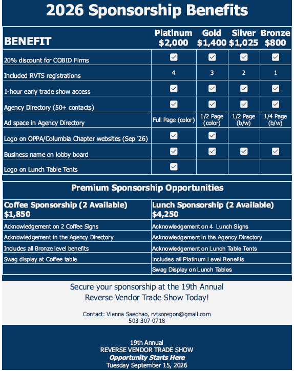2026 Sponsorship Packages