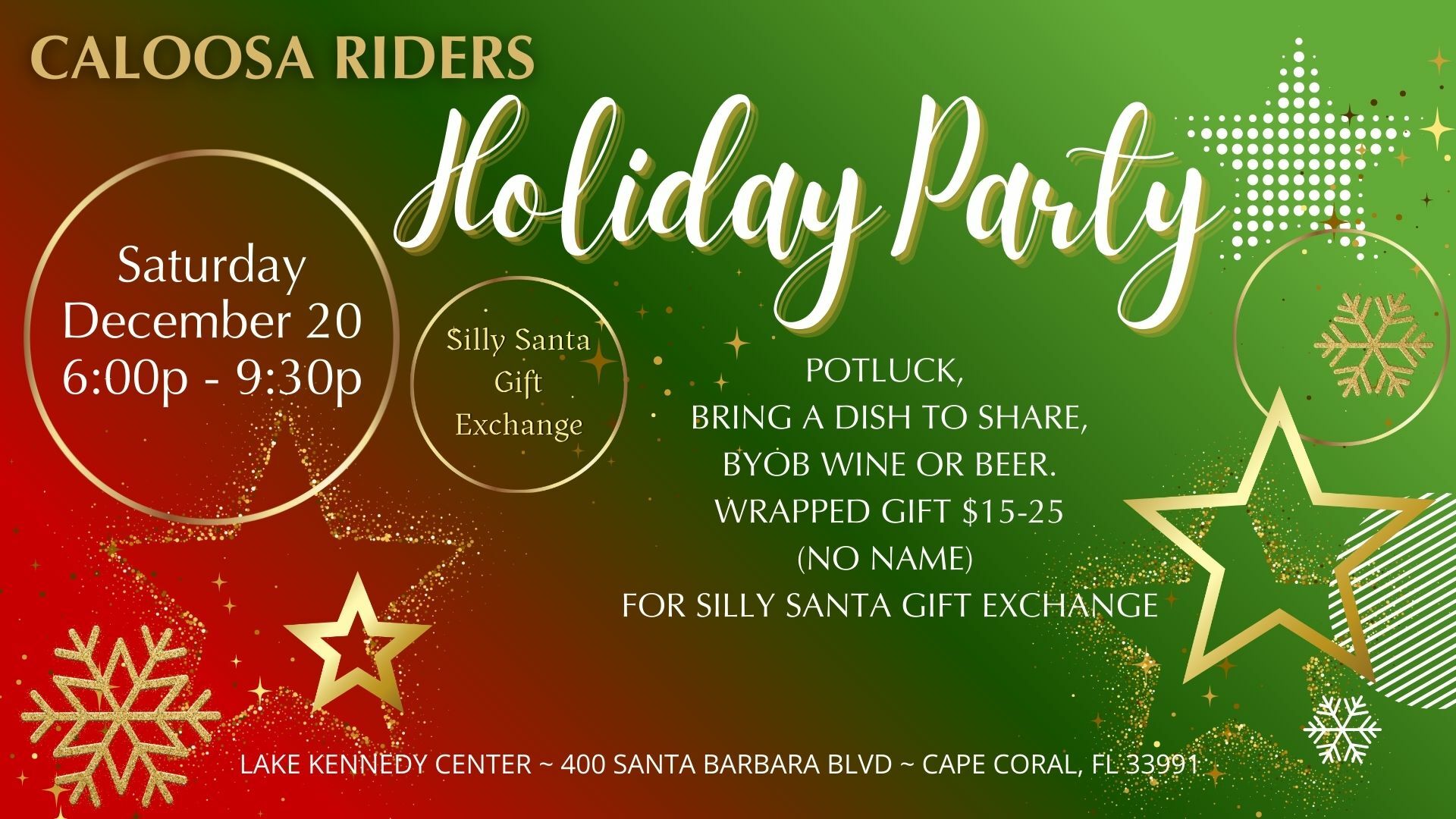 2025 Holiday Party reminder