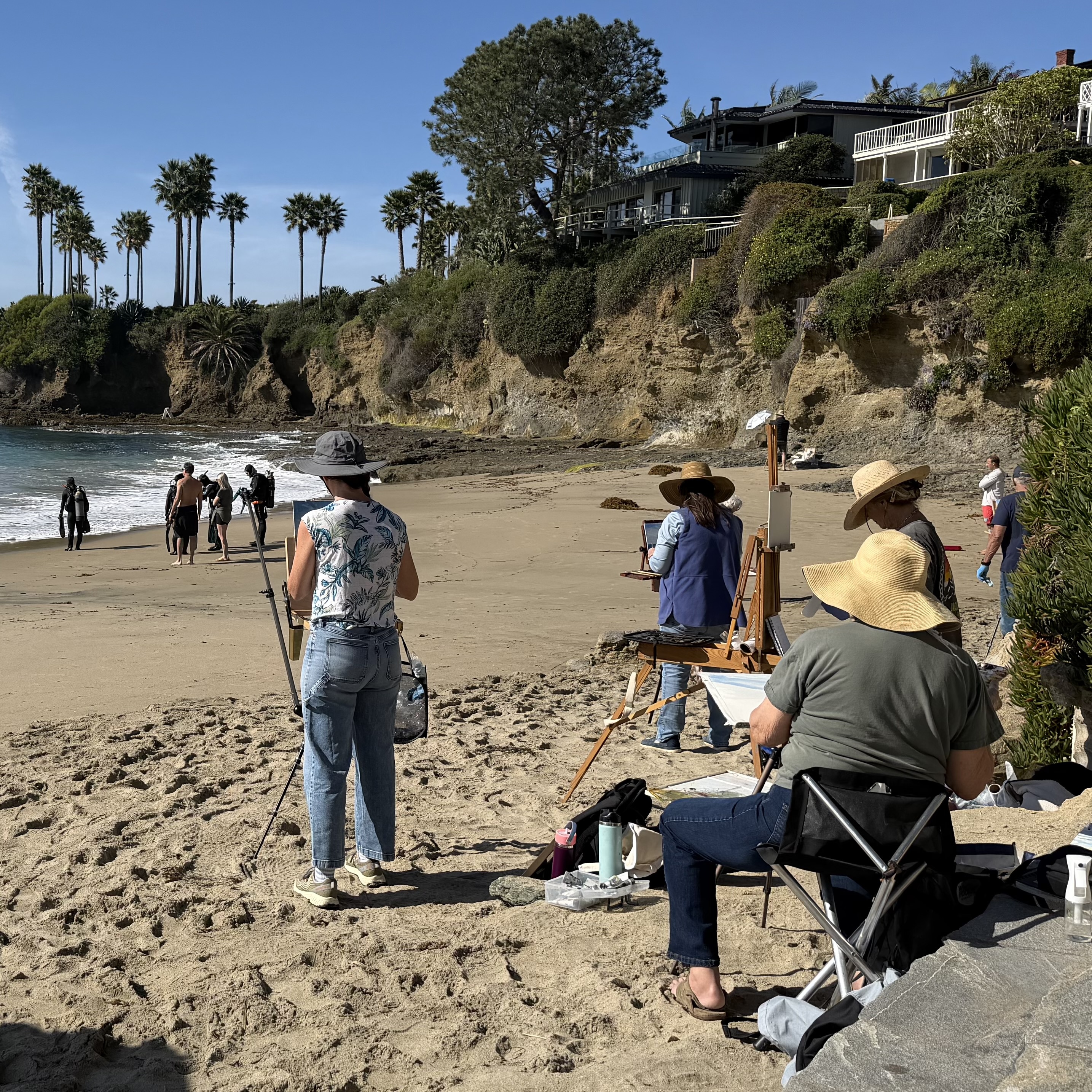 Painters at Shaws cove Laguna