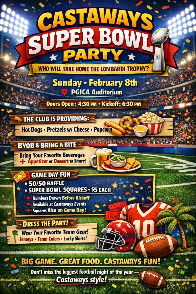 Castaways Super Bowl Invite