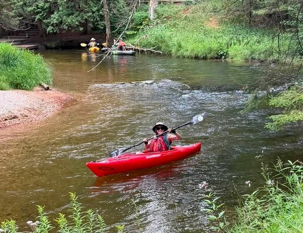 An onlooker on the bank sent us several photos. This was the best of them.