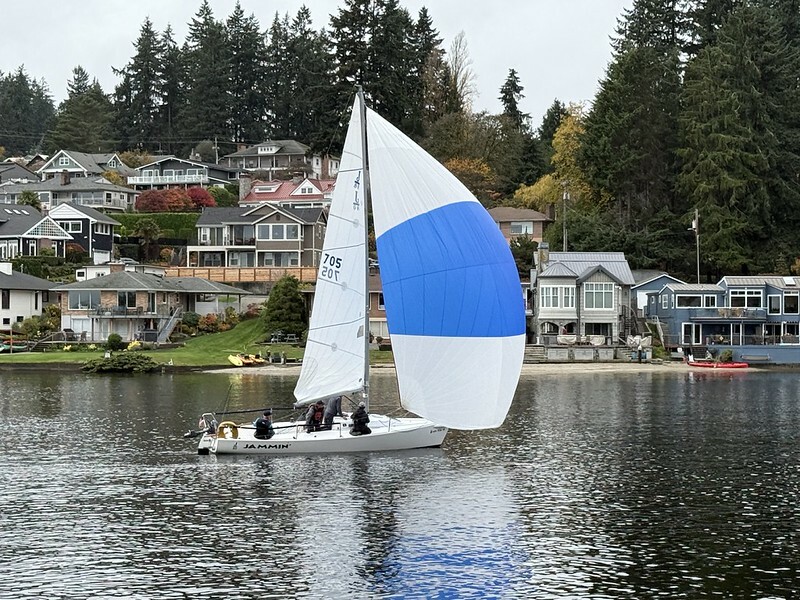 Lemans blue sailboat
