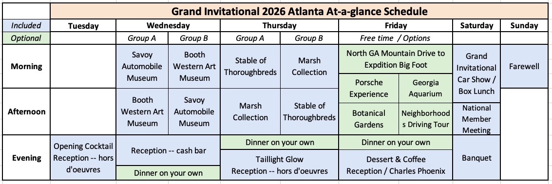 GI26 At-a-glance schedule
