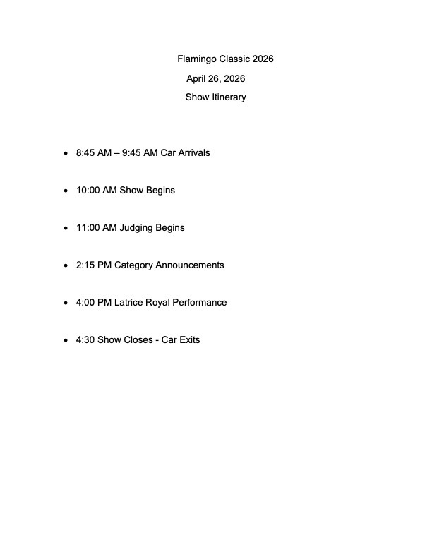 Public Car Show Schedule 