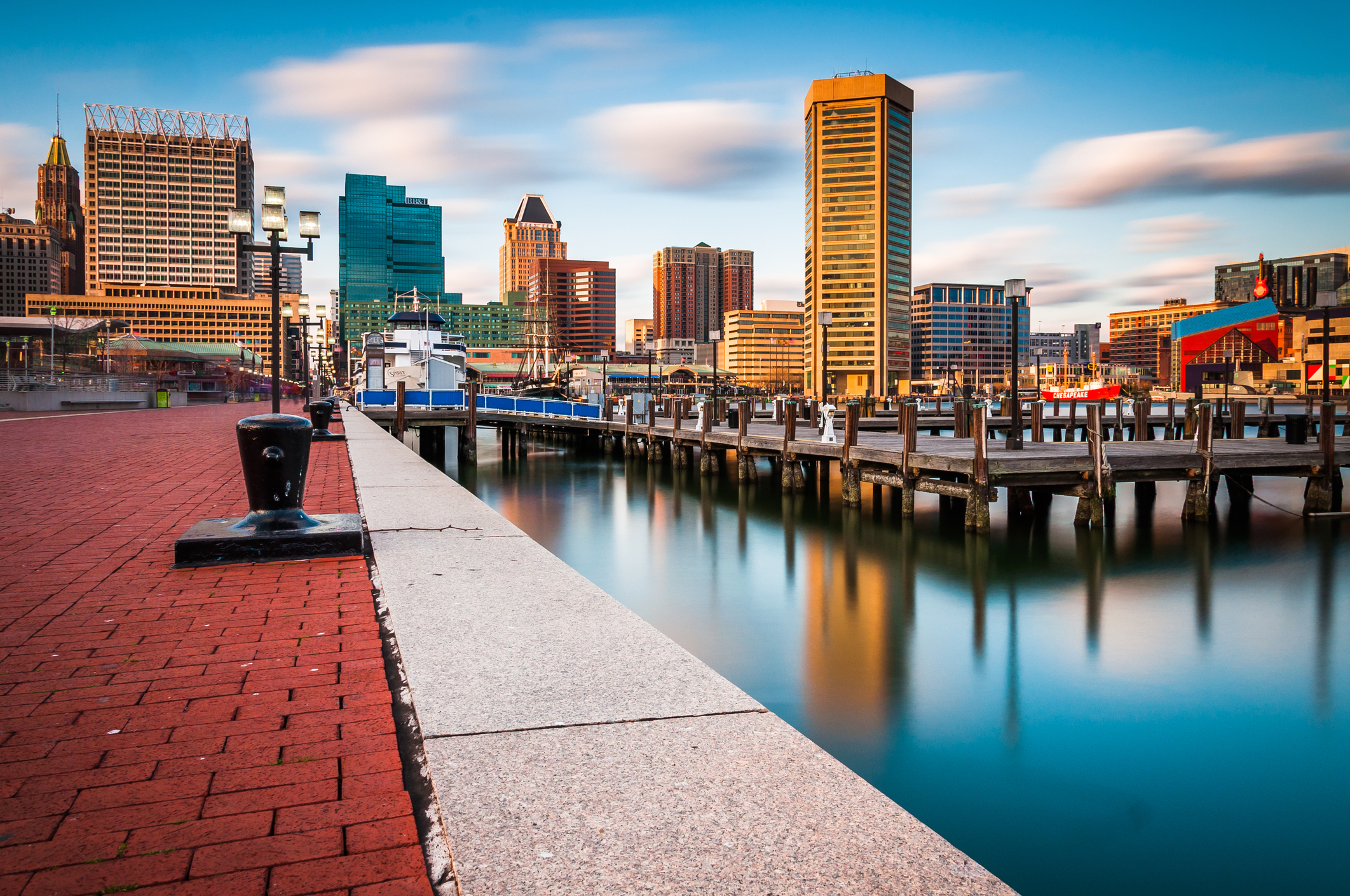 Baltimore Inner Harbor at night