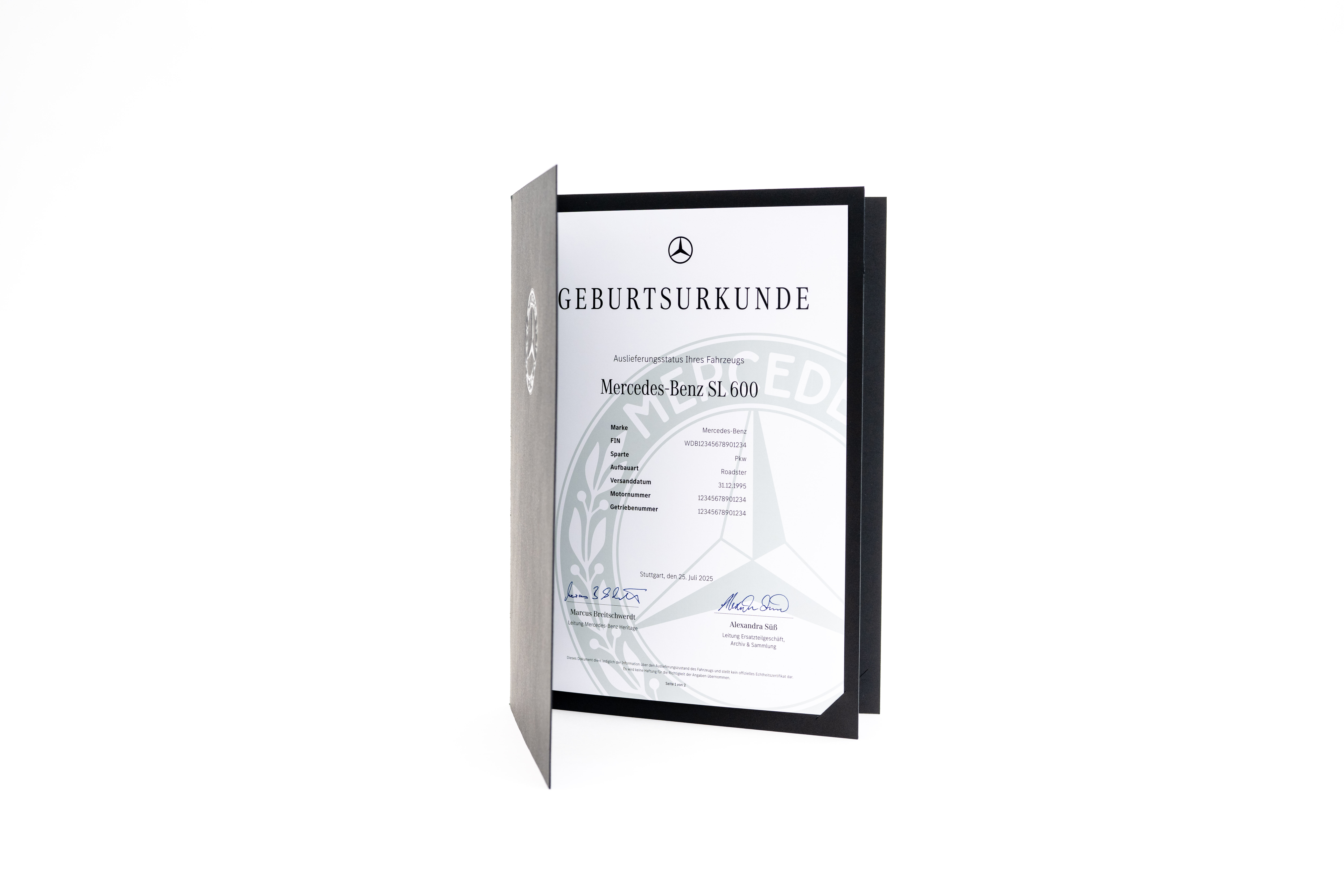 Mercedes-Benz birth certificate