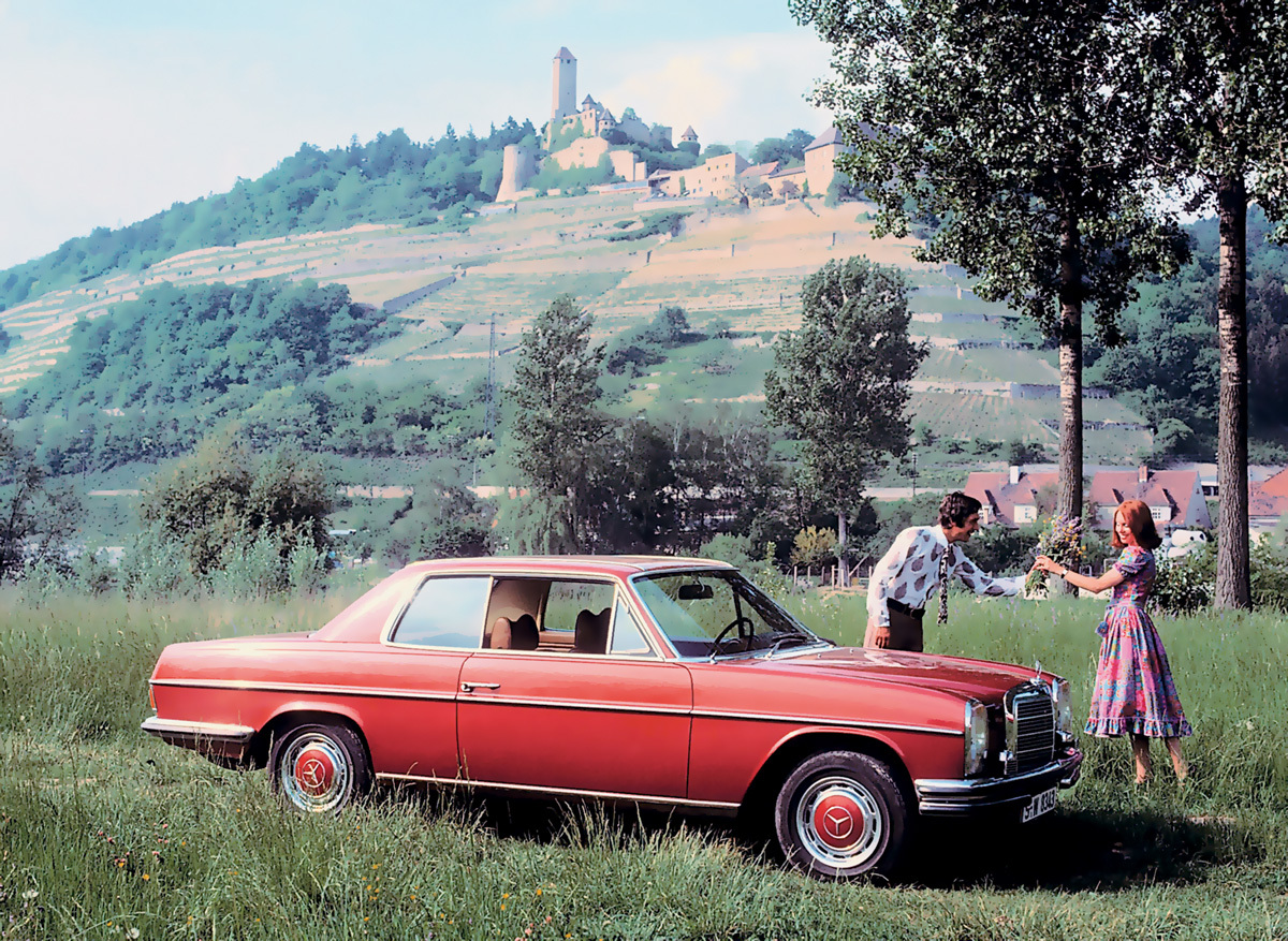 Peach colored W115 240D sedan