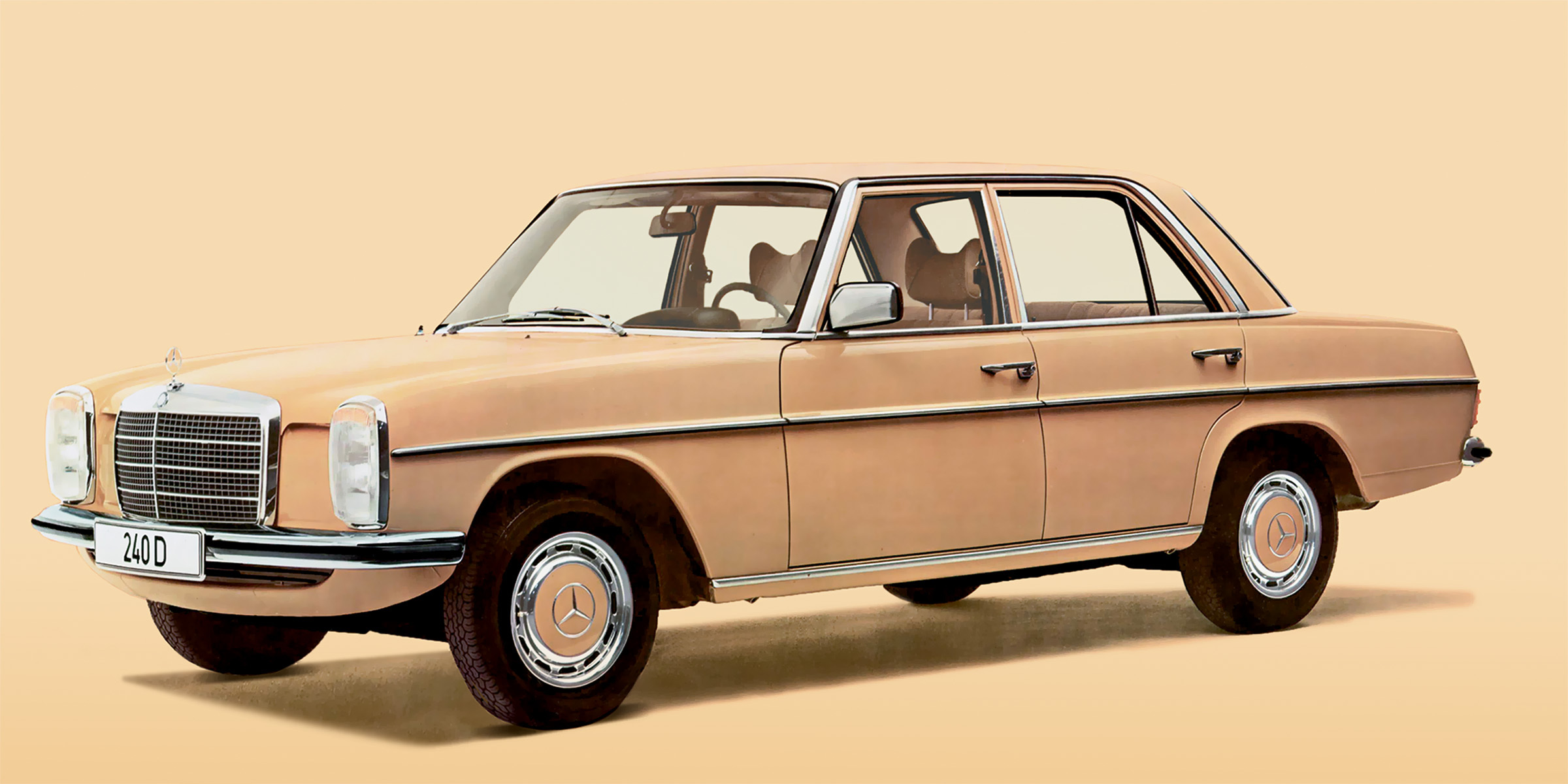 Peach colored W115 240D sedan
