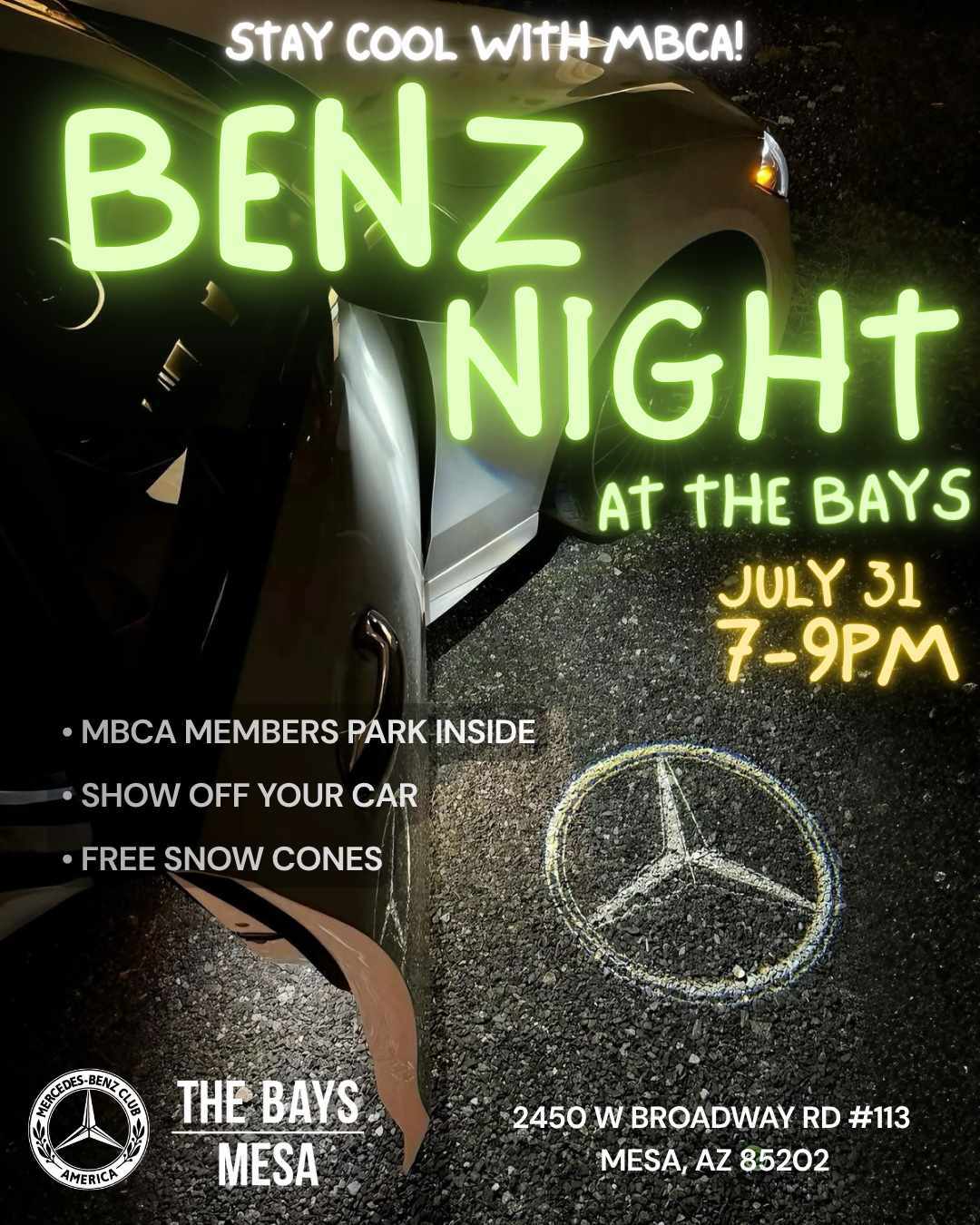 Benz Night at The Bays Flyer