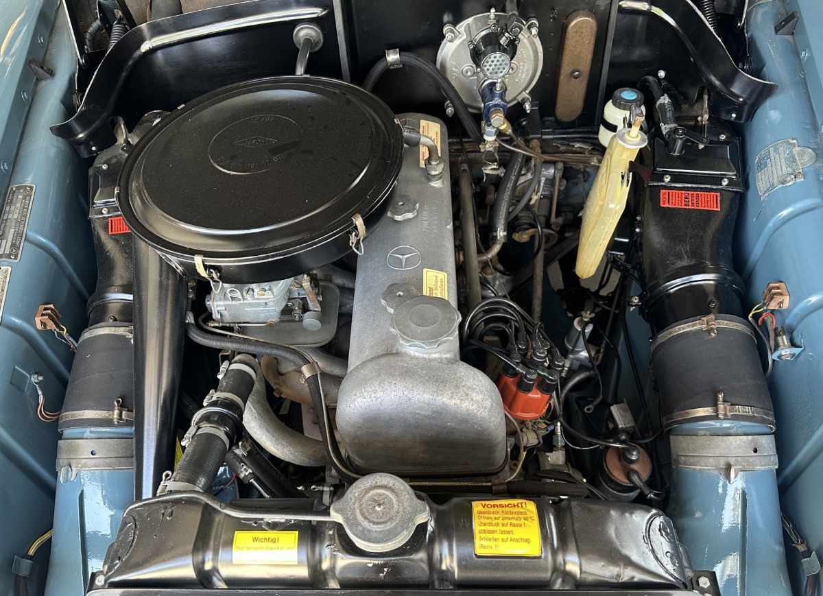 1957 220S engine bay and details