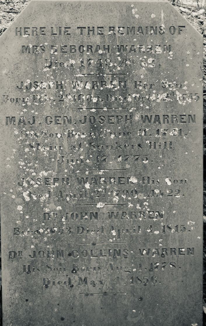 Dr. Joseph Warren Headstone