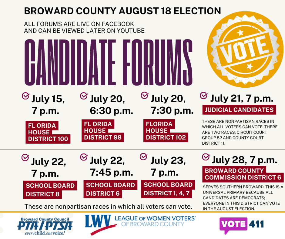 2026 Candidate forum calendar