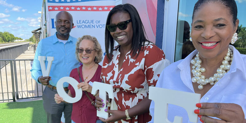 DEI graphic with vote letters