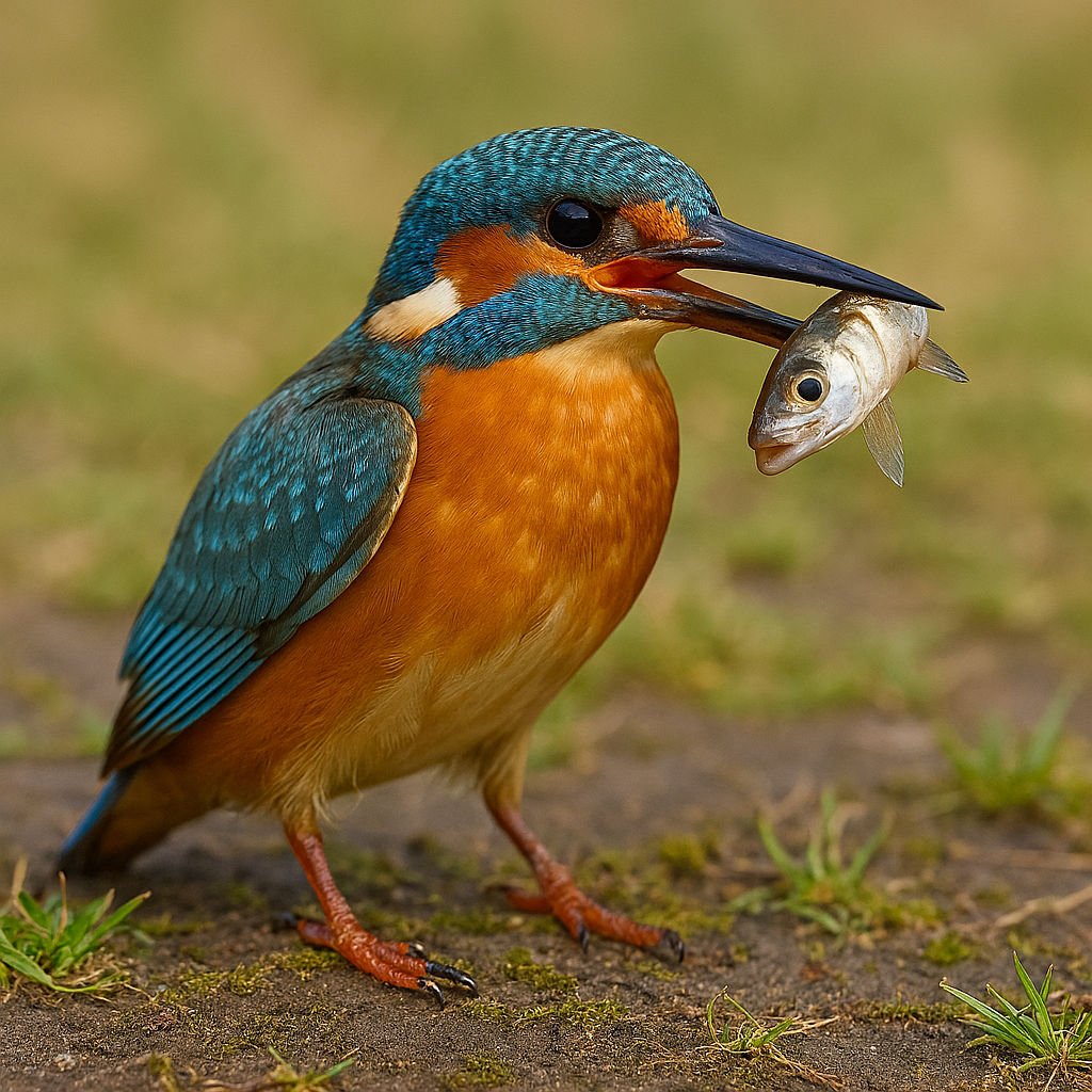 Bird holding a fish