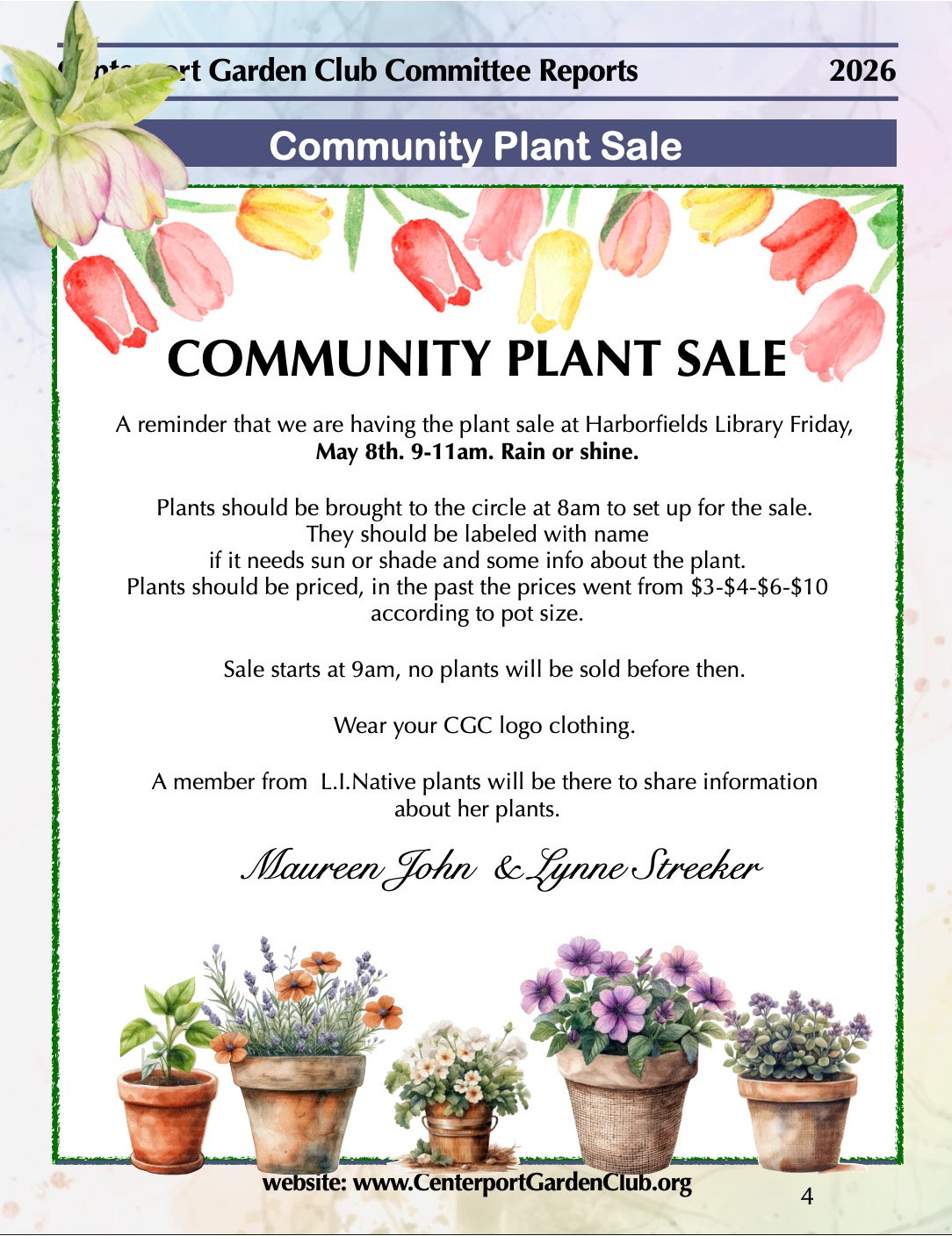May 8 Plant Sale