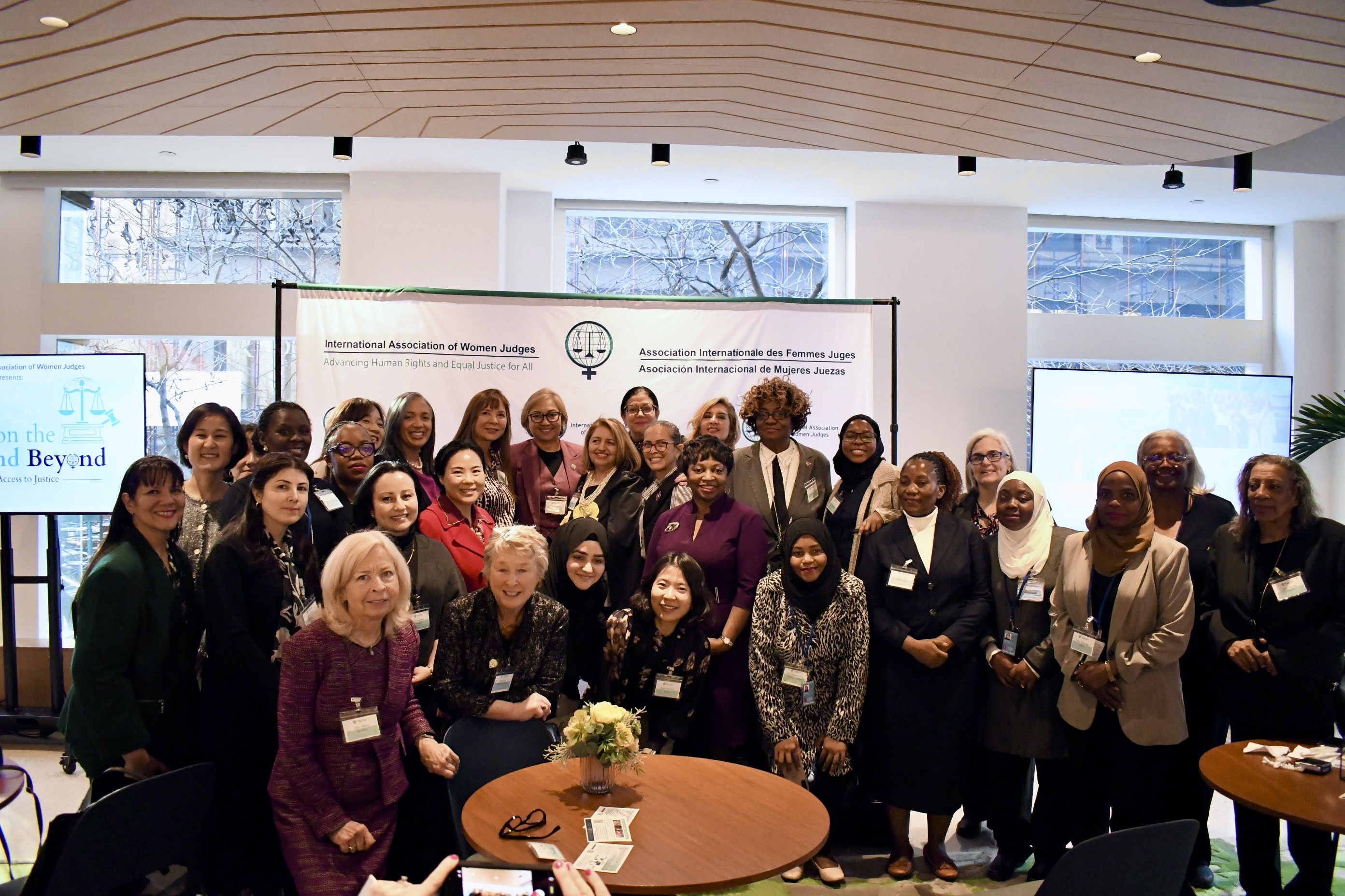 Group photo from the IAWJ International Day of Women Judges reception in New York
