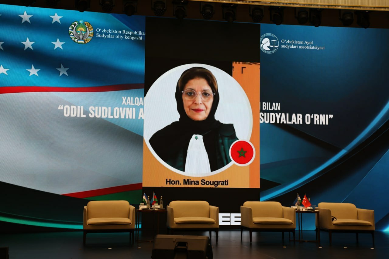 IAWJ President Mina Sougrati addressing the conference by video message