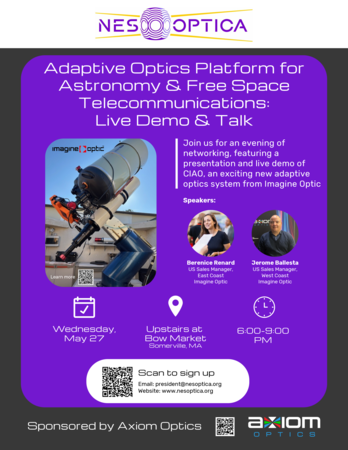 Adaptive Optics Platform for Astronomy & Free Space Telecommunications: Live Demo & Talk Flyer