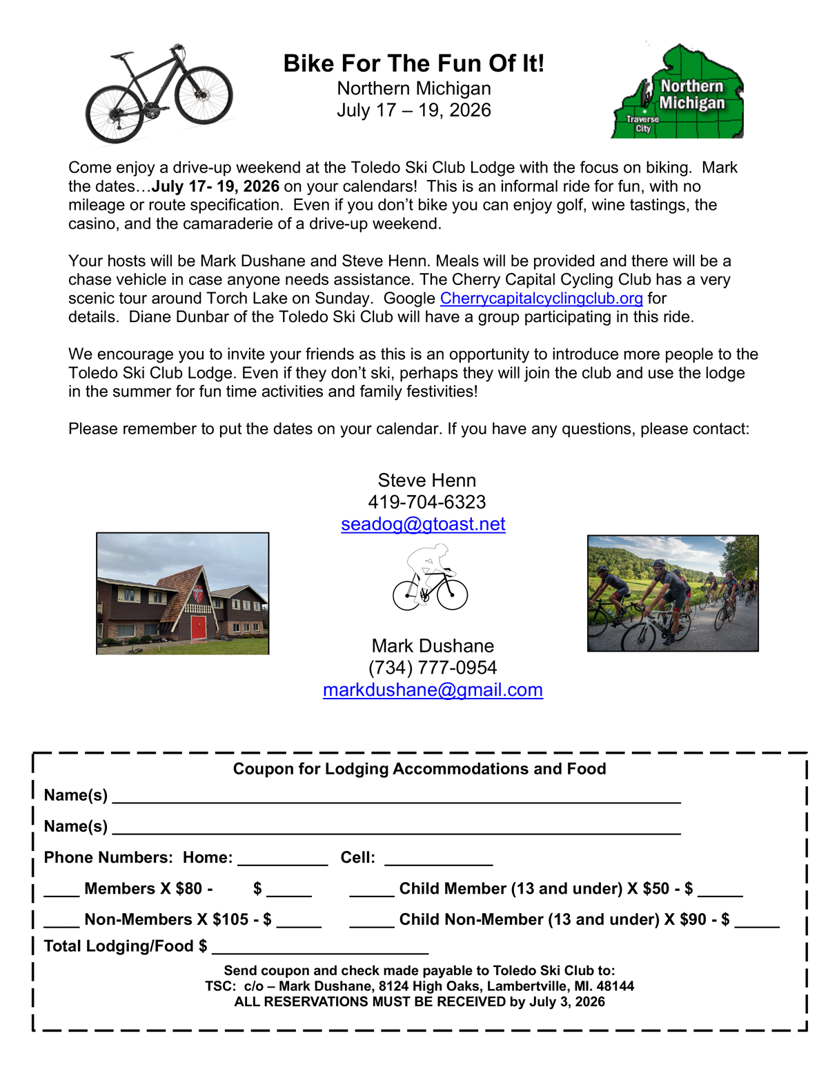 Bike weekend details/coupon