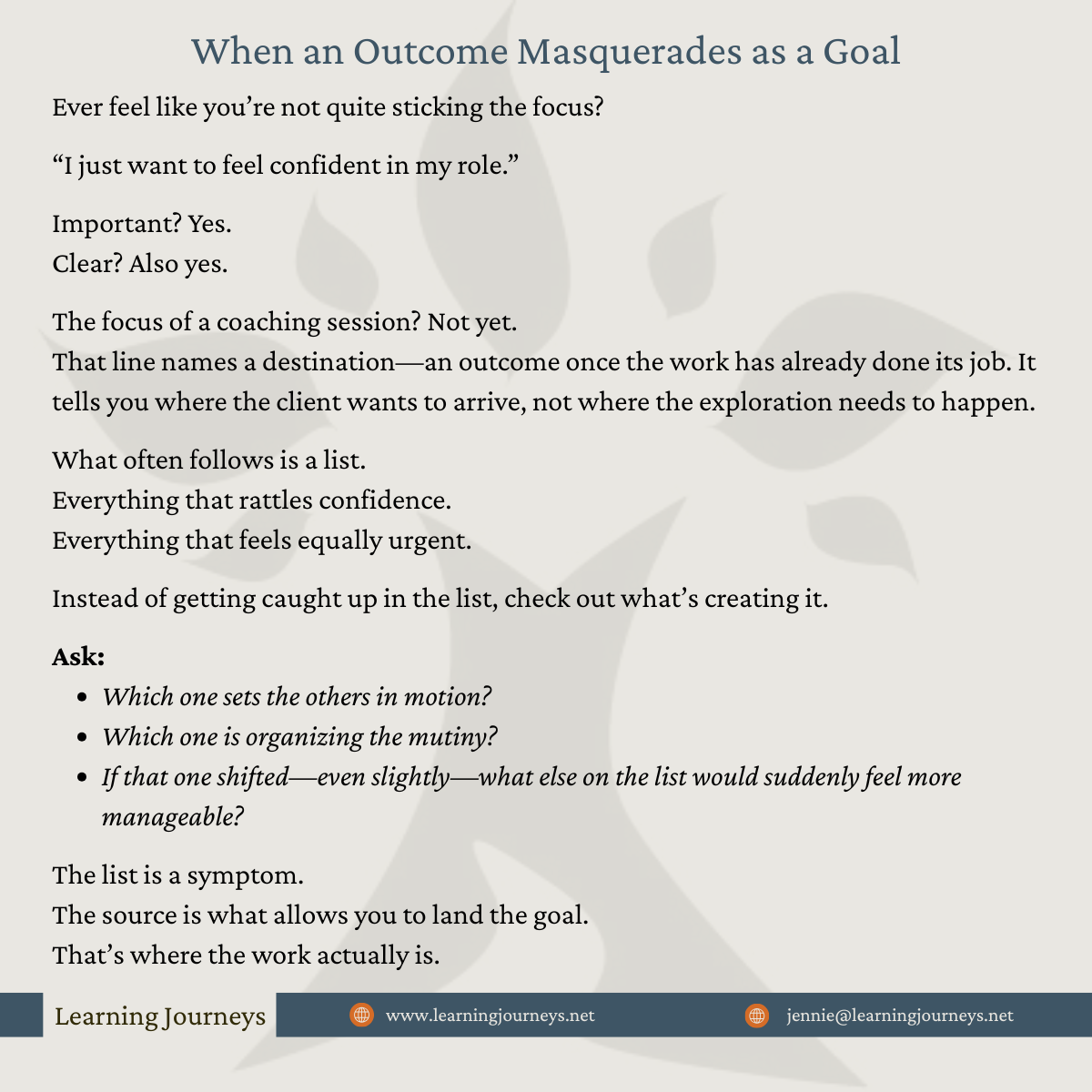 Coaching tip Jan 2025