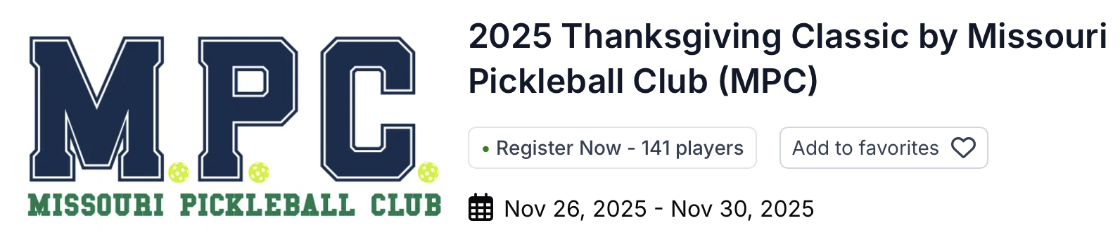 MPC Thanksgiving Classic