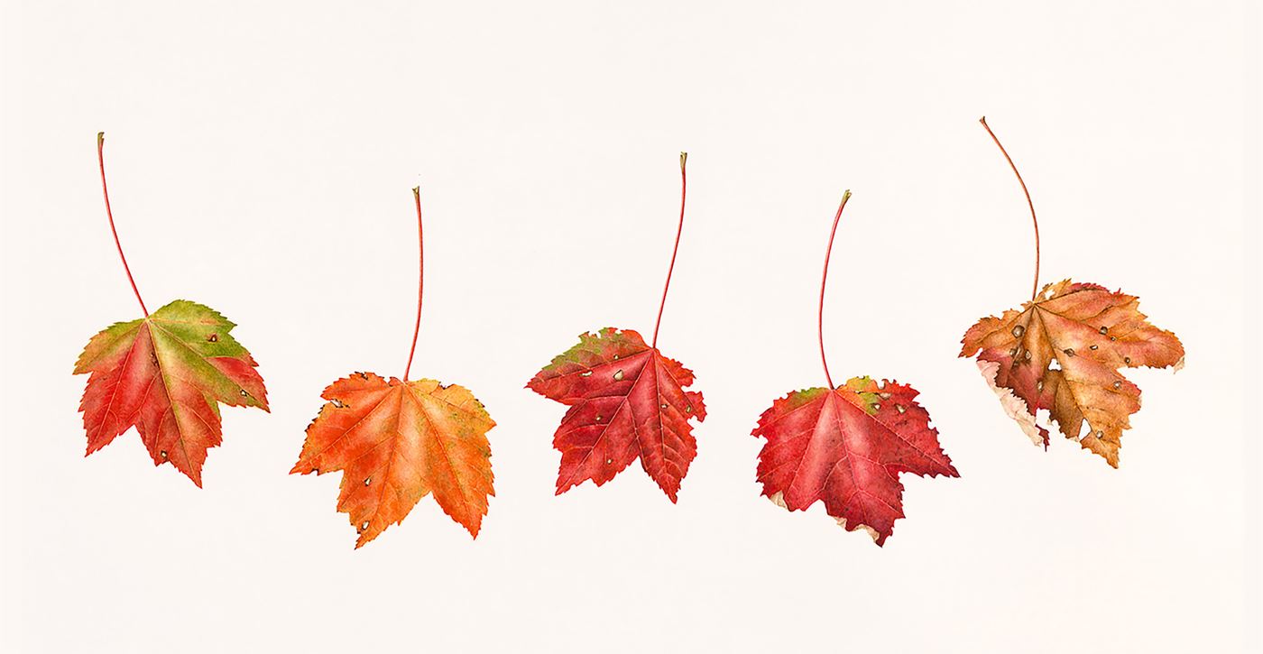 Autumn Red Maple Leaves
