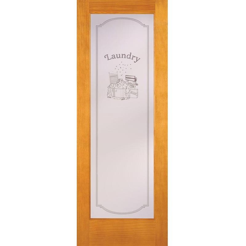 30" X 80"  Pine Wood Grain Laundry Room Door 
