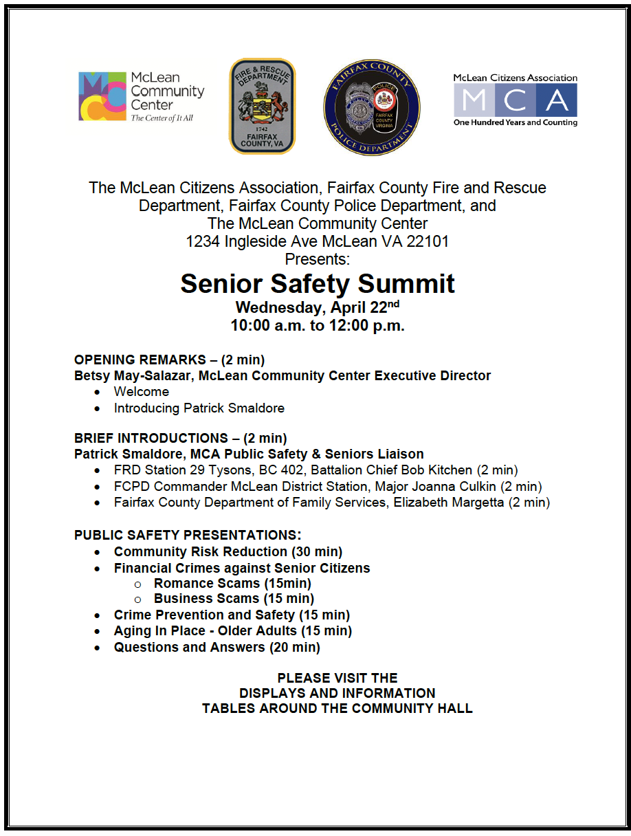 2026 senior safety summit flyer