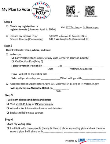 My Plan to Vote in 2026