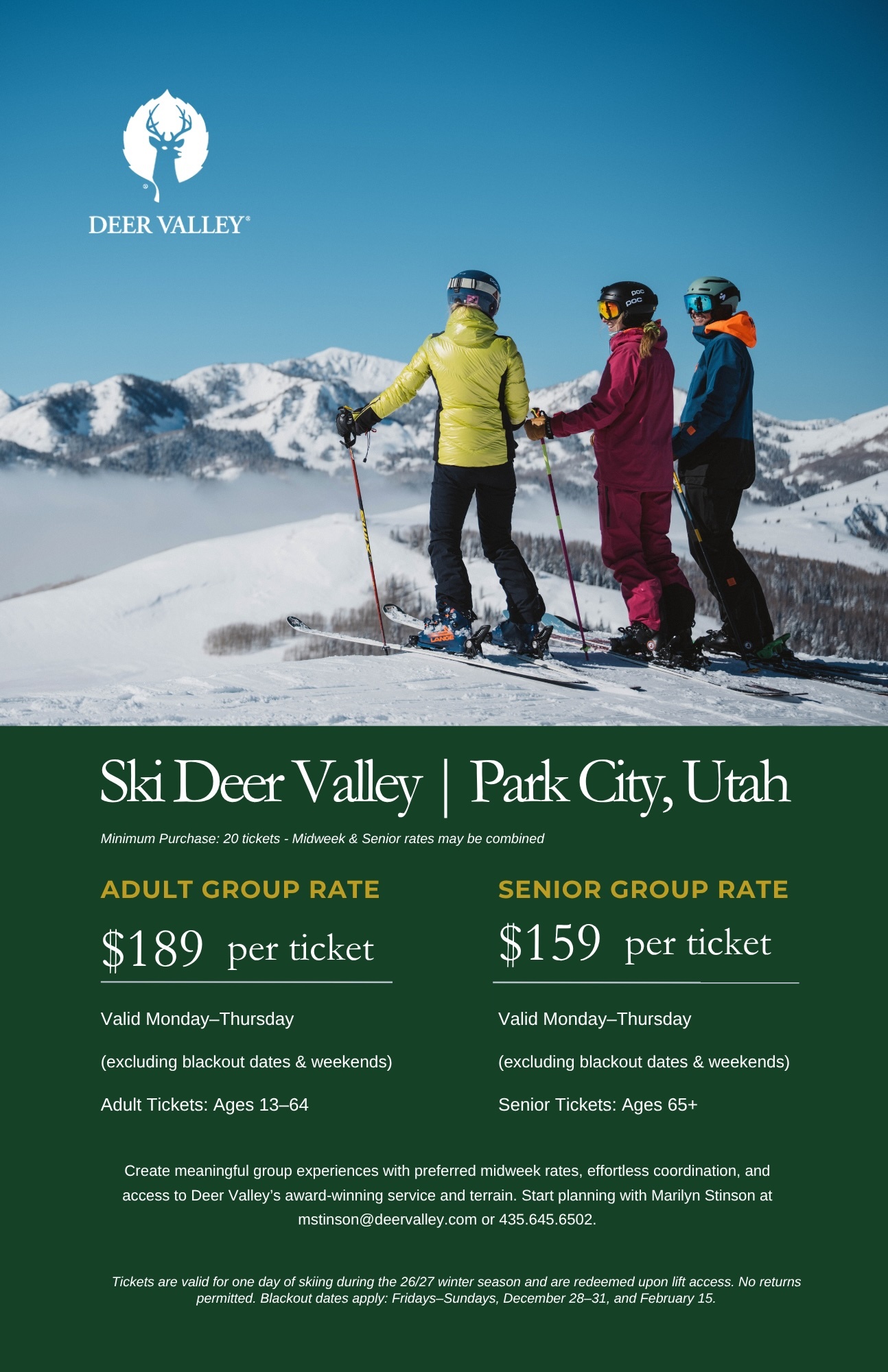 Deer Valley Day Ticket Rates