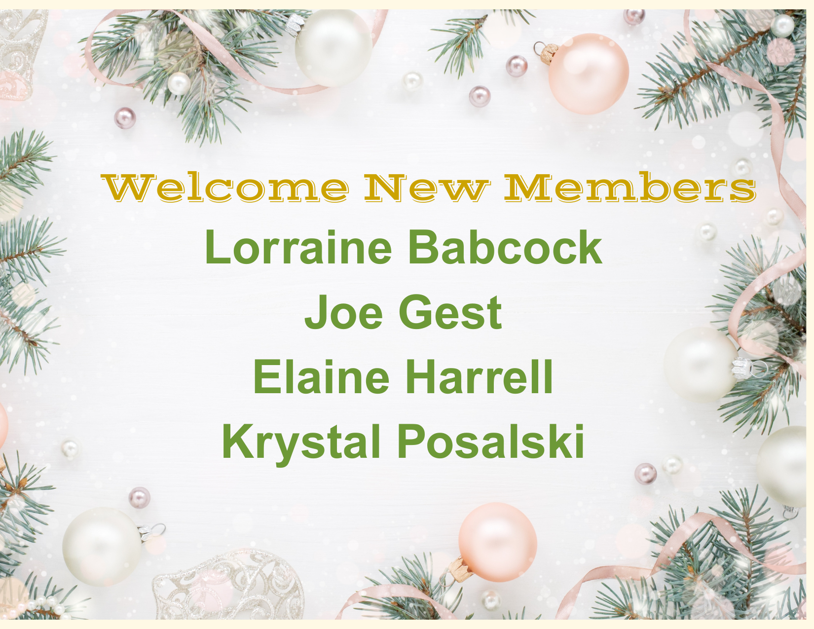 New members thru 12.4.25