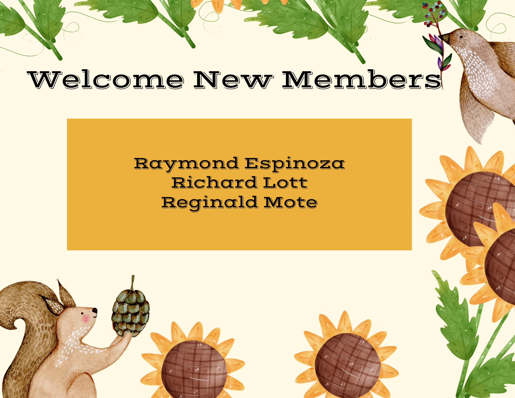 New Members 10.7.25
