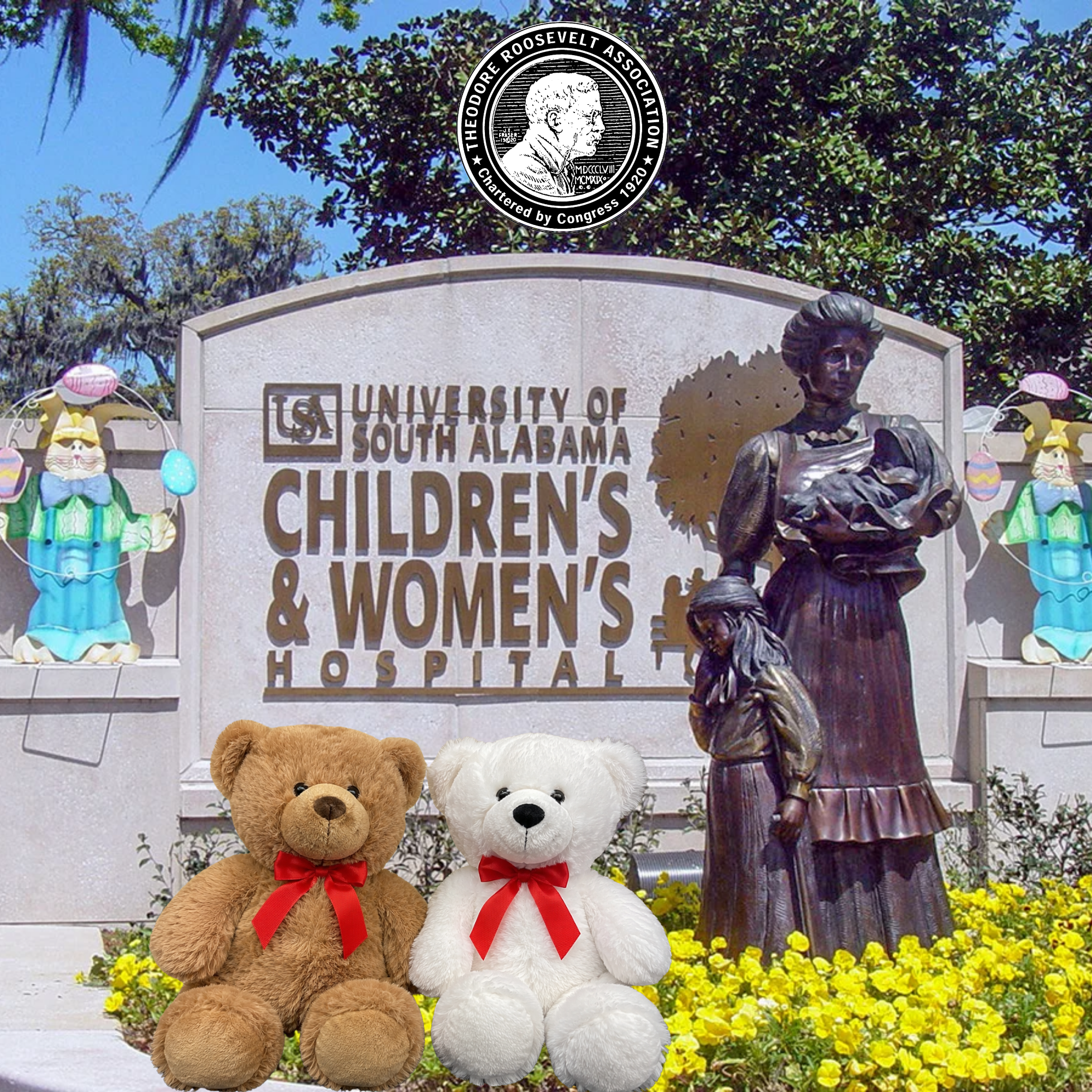 Donates Teddy Bears to Children’s Hospital in Alabama