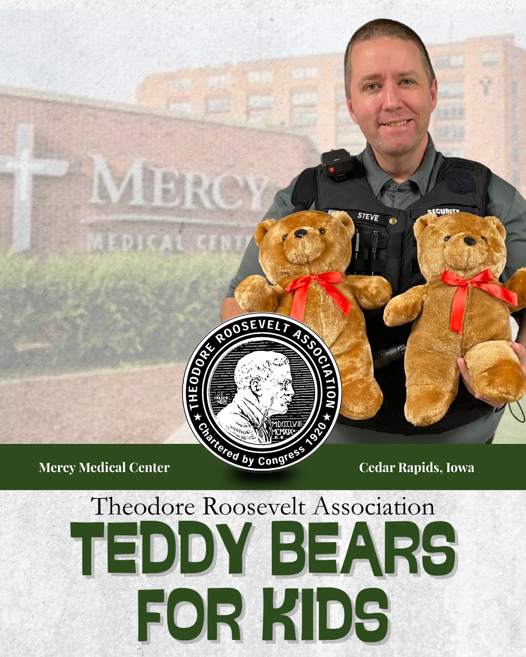 TRA’s Teddy Bears for Kids Program Donates Bears to Mercy Medical Center in Iowa!